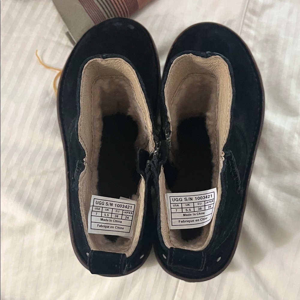 UGG Black Boots with Soft Cream Interior